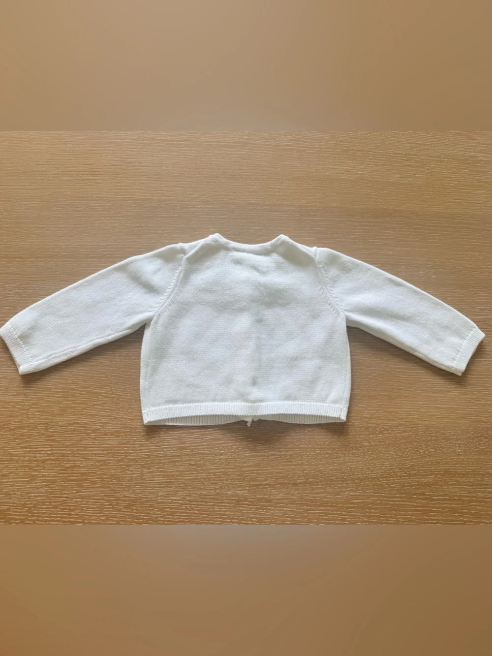 Janie and Jack - Classic White Baby Cardigan with Front Bow Detail - Size 6-12 M
